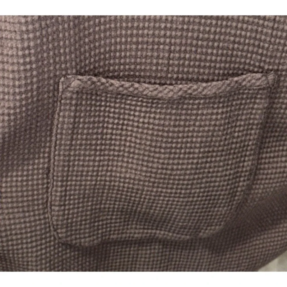 NEW Focus‎ Casual Life Open Cardigan Waffle Size Med Pockets Pre Shrunk Brown - Picture 8 of 9